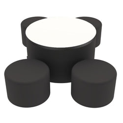 FDP Pro Series Dry-Erase Round Ottoman Table with Round 12" H Seating, 5-Piece Set (15118-XXXX)