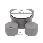 FDP Pro Series Dry - Erase Round Ottoman Table with Round 12