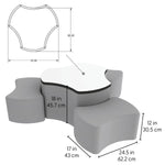 FDP Pro Series Dry - Erase Cog Ottoman Table with Bowtie 12