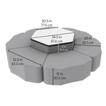 FDP Pro Series Dry - Erase Hexagon Ottoman Table with Petal 12