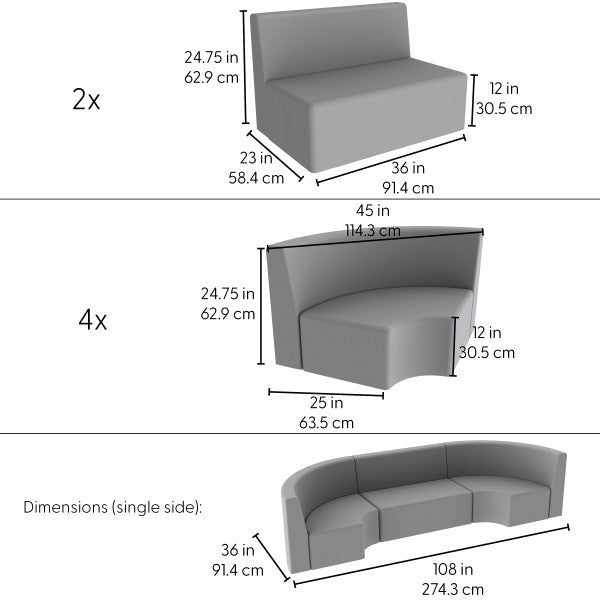 FDP Pro Series Tallback Chairs 12" Seat Height, 6 - Piece Set (15128 - XX) - SchoolOutlet
