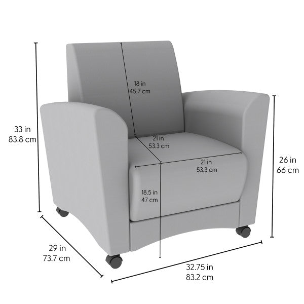 FDP Pro Series Upholstered Mobile Common Area Chair (15129 - XX) - SchoolOutlet
