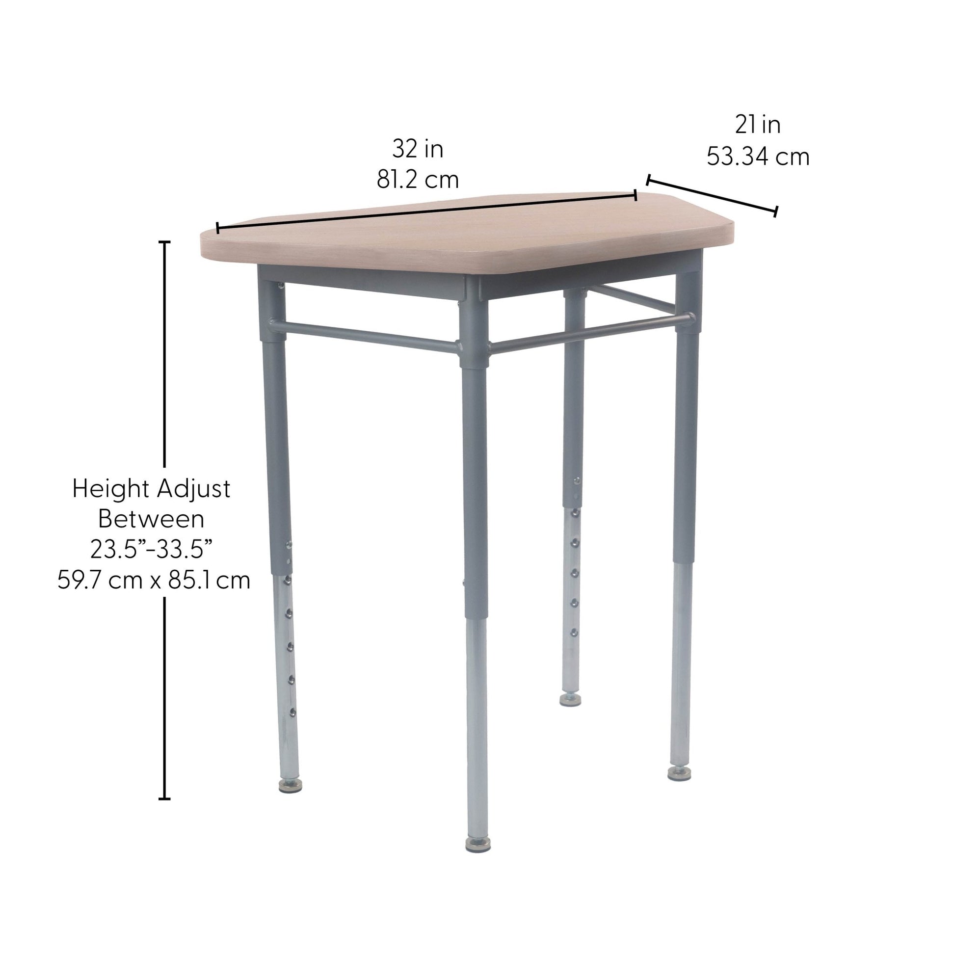 FDP 30" x 18" Collaborative Hex Desk with Laminate Top and Adjustable Height (FDP - 15371) - SchoolOutlet