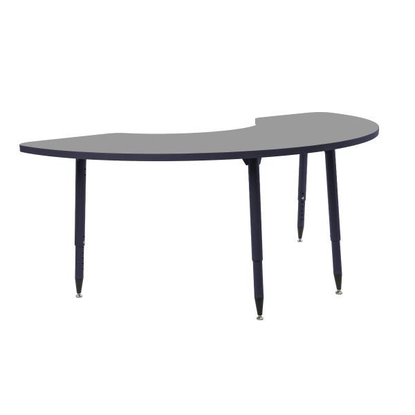 FDP Adapte 36" x 72" Half Moon Thermofused Activity Table with Adjustable Tapered Legs 22" - 34" (FDP - 15623 - XXXX) - SchoolOutlet
