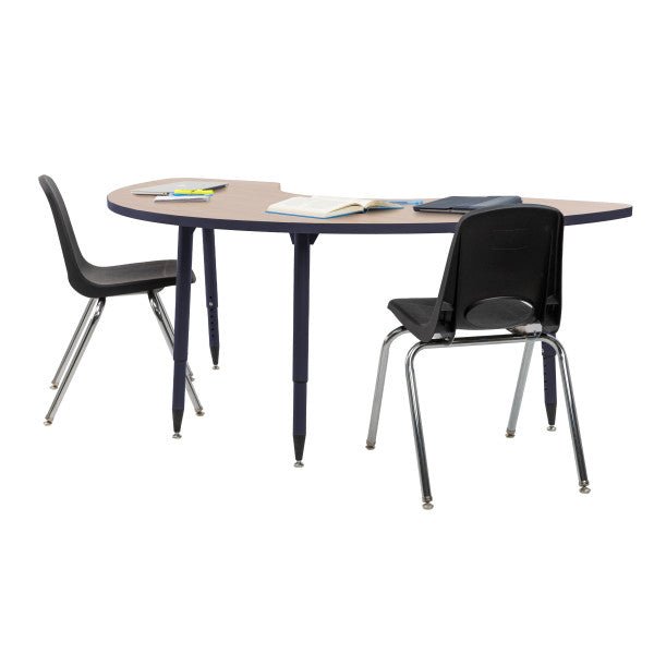FDP Adapte 36" x 72" Half Moon Thermofused Activity Table with Adjustable Tapered Legs 22" - 34" (FDP - 15623 - XXXX) - SchoolOutlet