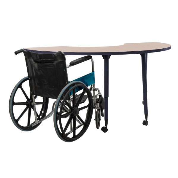FDP Adapte 36" x 72" Half Moon Thermofused Activity Table with Adjustable Tapered Legs 22" - 34" (FDP - 15623 - XXXX) - SchoolOutlet