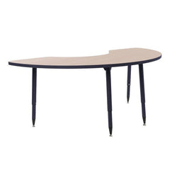 FDP Adapte 36" x 72" Half Moon Thermofused Activity Table with Adjustable Tapered Legs 22"-34" (FDP-15623-XXXX)