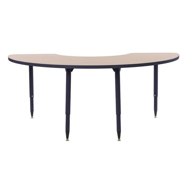 FDP Adapte 36" x 72" Half Moon Thermofused Activity Table with Adjustable Tapered Legs 22" - 34" (FDP - 15623 - XXXX) - SchoolOutlet