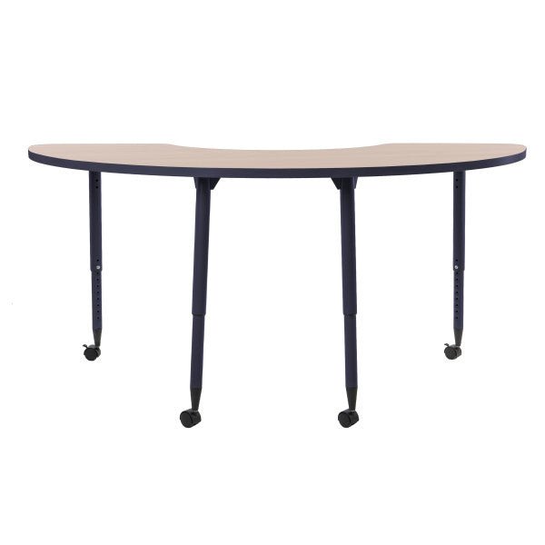 FDP Adapte 36" x 72" Half Moon Thermofused Activity Table with Adjustable Tapered Legs 22" - 34" (FDP - 15623 - XXXX) - SchoolOutlet