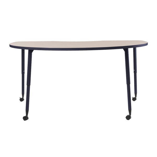 FDP Adapte 48" x 72" Kidney Thermofused Activity Table with Adjustable Tapered Legs 22" - 34" (FDP - 15624 - XXXX) - SchoolOutlet