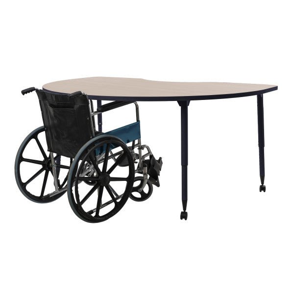 FDP Adapte 48" x 72" Kidney Thermofused Activity Table with Adjustable Tapered Legs 22" - 34" (FDP - 15624 - XXXX) - SchoolOutlet