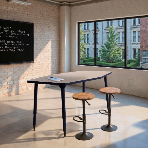 FDP Adapte 34" x 60" Long Hexagon Thermofused Activity Table with Adjustable Tapered Legs 22" - 34" (FDP - 15625 - XXXX) - SchoolOutlet