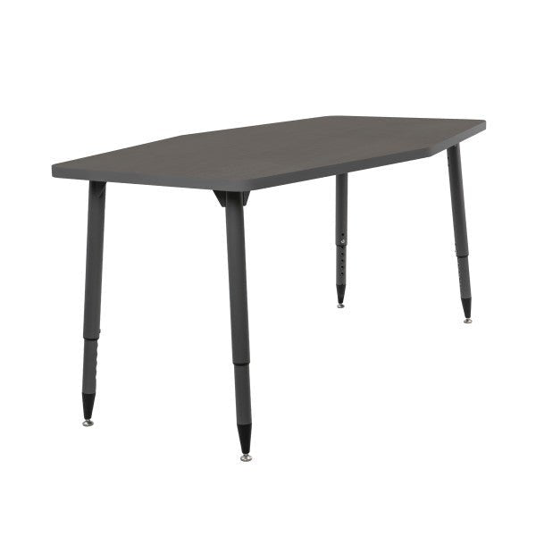 FDP Adapte 34" x 60" Long Hexagon Thermofused Activity Table with Adjustable Tapered Legs 22" - 34" (FDP - 15625 - XXXX) - SchoolOutlet