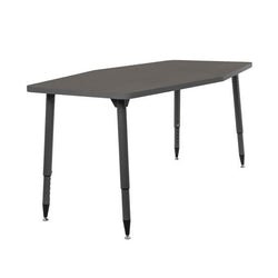 FDP Adapte 34" x 60" Long Hexagon Thermofused Activity Table with Adjustable Tapered Legs 22"-34" (FDP-15625-XXXX)