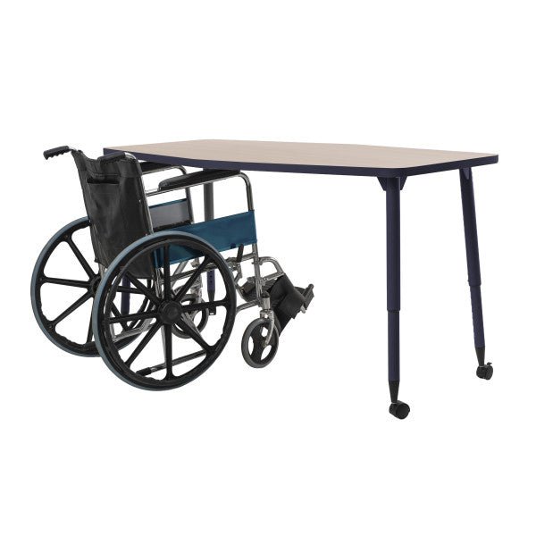 FDP Adapte 34" x 60" Long Hexagon Thermofused Activity Table with Adjustable Tapered Legs 22" - 34" (FDP - 15625 - XXXX) - SchoolOutlet