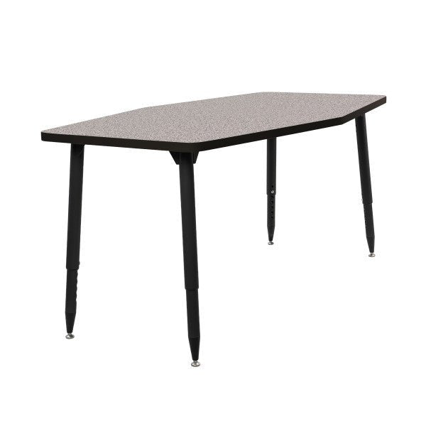 FDP Adapte 34" x 60" Long Hexagon Thermofused Activity Table with Adjustable Tapered Legs 22" - 34" (FDP - 15625 - XXXX) - SchoolOutlet