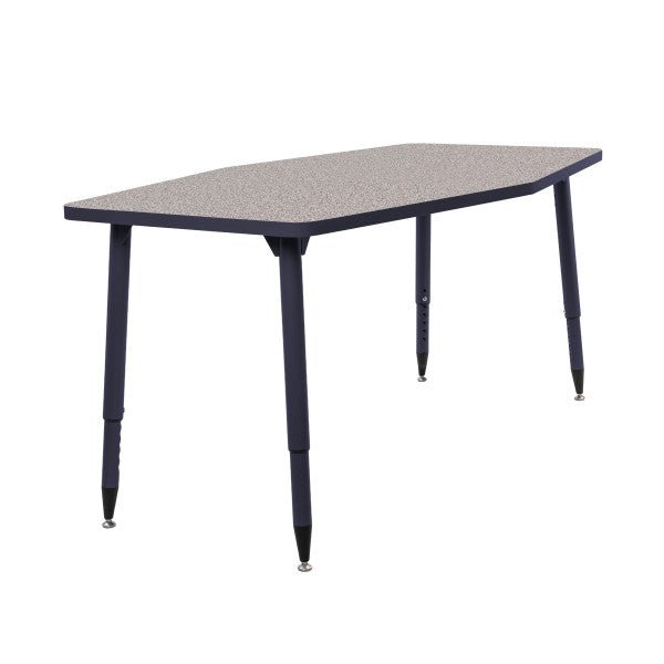 FDP Adapte 34" x 60" Long Hexagon Thermofused Activity Table with Adjustable Tapered Legs 22" - 34" (FDP - 15625 - XXXX) - SchoolOutlet