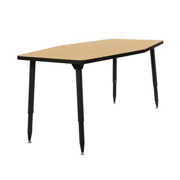 FDP Adapte 34" x 60" Long Hexagon Thermofused Activity Table with Adjustable Tapered Legs 22" - 34" (FDP - 15625 - XXXX) - SchoolOutlet