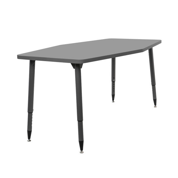 FDP Adapte 34" x 60" Long Hexagon Thermofused Activity Table with Adjustable Tapered Legs 22" - 34" (FDP - 15625 - XXXX) - SchoolOutlet