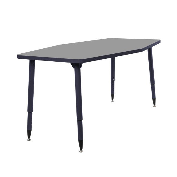 FDP Adapte 34" x 60" Long Hexagon Thermofused Activity Table with Adjustable Tapered Legs 22" - 34" (FDP - 15625 - XXXX) - SchoolOutlet