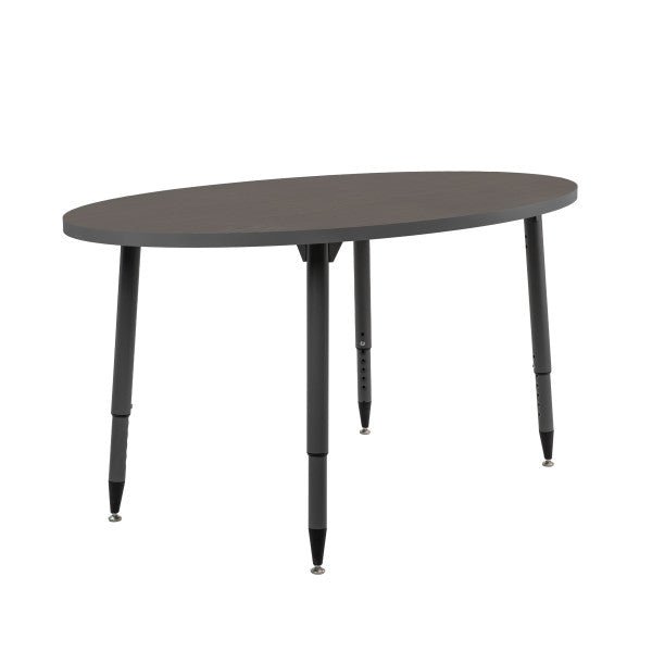 FDP Adapte 30" x 60" Oval Thermofused Activity Table with Adjustable Tapered Legs 22" - 34" (FDP - 15626 - XXXX) - SchoolOutlet