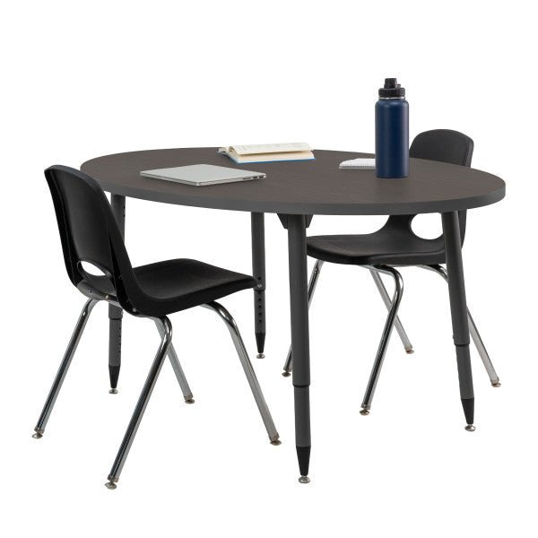 FDP Adapte 30" x 60" Oval Thermofused Activity Table with Adjustable Tapered Legs 22" - 34" (FDP - 15626 - XXXX) - SchoolOutlet