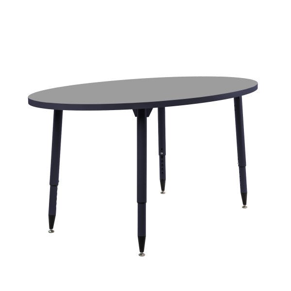 FDP Adapte 30" x 60" Oval Thermofused Activity Table with Adjustable Tapered Legs 22" - 34" (FDP - 15626 - XXXX) - SchoolOutlet