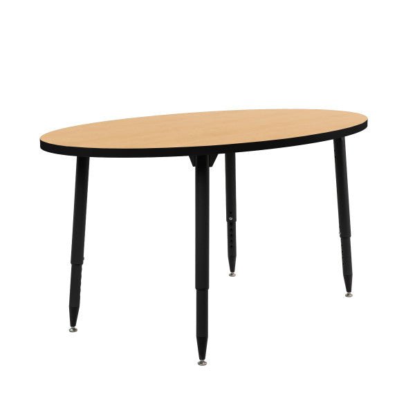 FDP Adapte 30" x 60" Oval Thermofused Activity Table with Adjustable Tapered Legs 22" - 34" (FDP - 15626 - XXXX) - SchoolOutlet