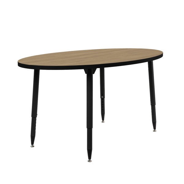 FDP Adapte 30" x 60" Oval Thermofused Activity Table with Adjustable Tapered Legs 22" - 34" (FDP - 15626 - XXXX) - SchoolOutlet