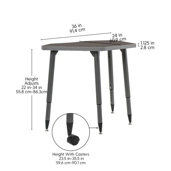 FDP Adapte 24" x 36" Petal Thermofused Activity Table with Adjustable Tapered Legs 22" - 34" (FDP - 15627 - XXXX) - SchoolOutlet