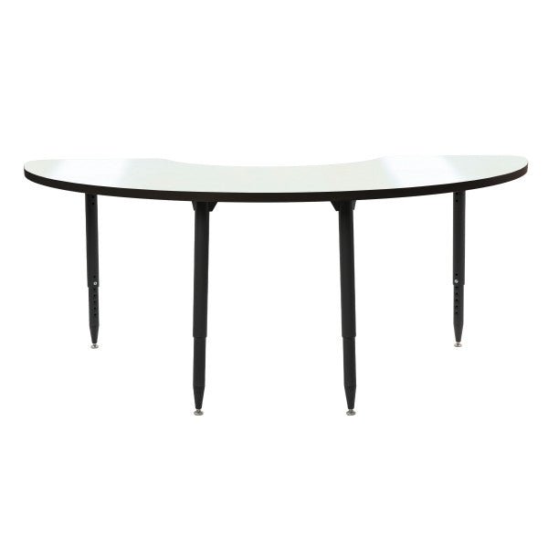 FDP Adapte 36" x 72" Half Moon Dry - Erase Activity Table with Adjustable Tapered Legs (15641 - XXXX) - SchoolOutlet