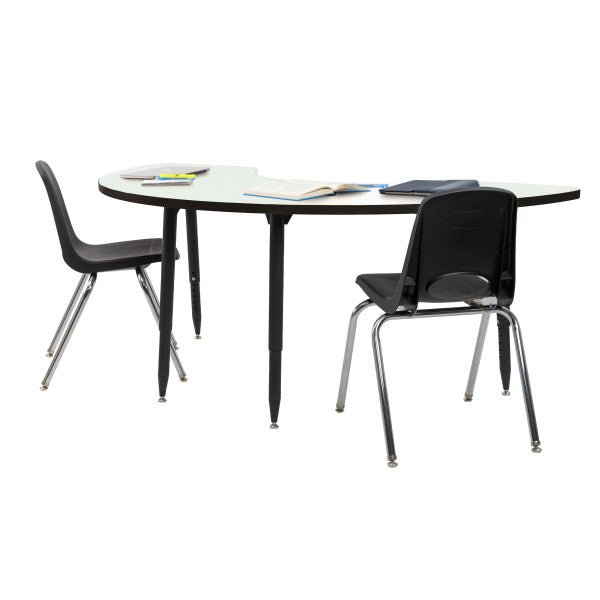 FDP Adapte 36" x 72" Half Moon Dry - Erase Activity Table with Adjustable Tapered Legs (15641 - XXXX) - SchoolOutlet