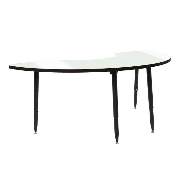 FDP Adapte 36" x 72" Half Moon Dry - Erase Activity Table with Adjustable Tapered Legs (15641 - XXXX) - SchoolOutlet
