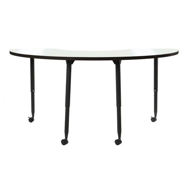 FDP Adapte 36" x 72" Half Moon Dry - Erase Activity Table with Adjustable Tapered Legs (15641 - XXXX) - SchoolOutlet
