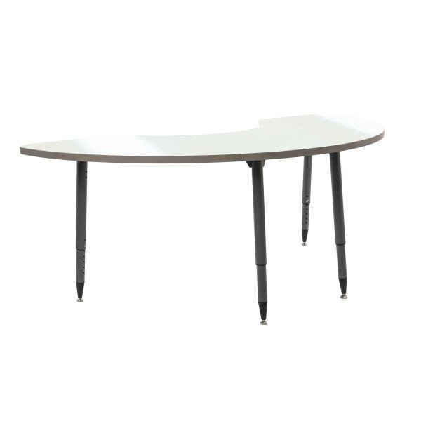 FDP Adapte 36" x 72" Half Moon Dry - Erase Activity Table with Adjustable Tapered Legs (15641 - XXXX) - SchoolOutlet
