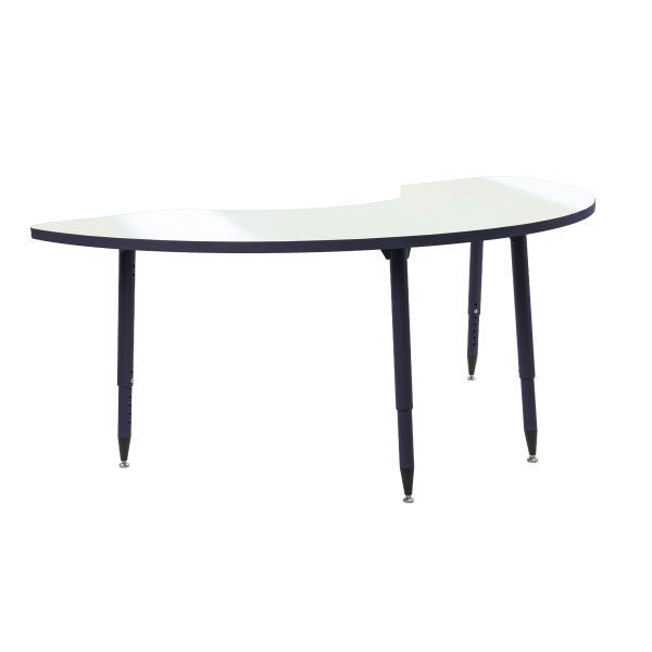 FDP Adapte 36" x 72" Half Moon Dry - Erase Activity Table with Adjustable Tapered Legs (15641 - XXXX) - SchoolOutlet