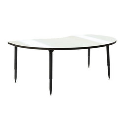 FDP Adapte 48" x 72" Kidney Dry-Erase Activity Table with Adjustable Tapered Legs (15642-XXXX)