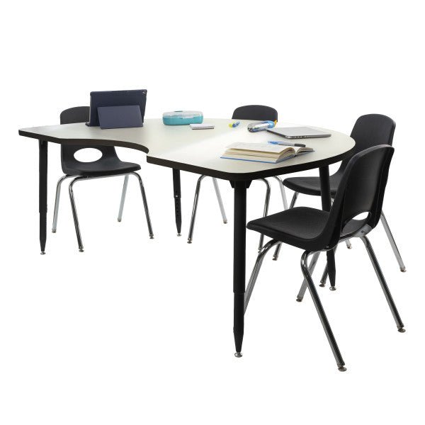 FDP Adapte 48" x 72" Kidney Dry - Erase Activity Table with Adjustable Tapered Legs (15642 - XXXX) - SchoolOutlet
