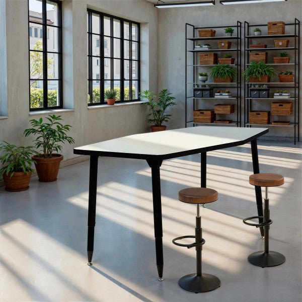 FDP Adapte 34" x 60" Long Hexagon Dry - Erase Activity Table with Adjustable Tapered Legs (15643 - XXXX) - SchoolOutlet