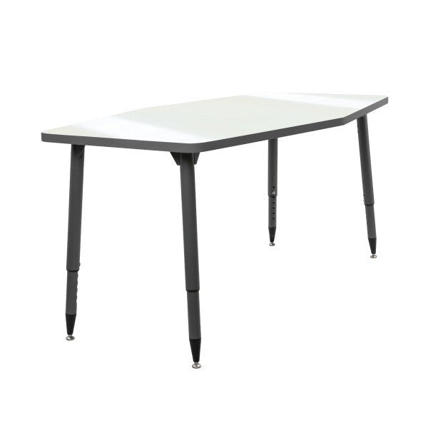 FDP Adapte 34" x 60" Long Hexagon Dry - Erase Activity Table with Adjustable Tapered Legs (15643 - XXXX) - SchoolOutlet