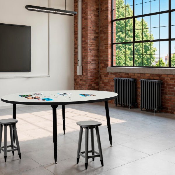 FDP Adapte 60" Round Dry - Erase Activity Table with Adjustable Tapered Legs (15652 - XXXX) - SchoolOutlet