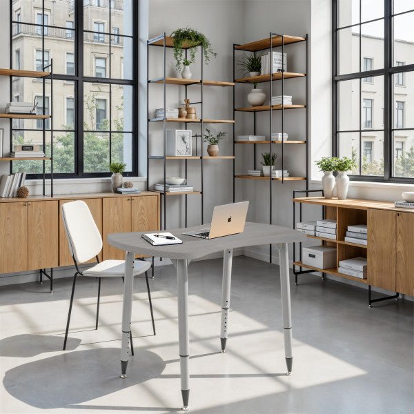 FDP Adapte 25" x 37" Bowtie Woodgrain Activity Table with Adjustable Tapered Legs 22" - 34" (FDP - 15654 - XXX) - SchoolOutlet