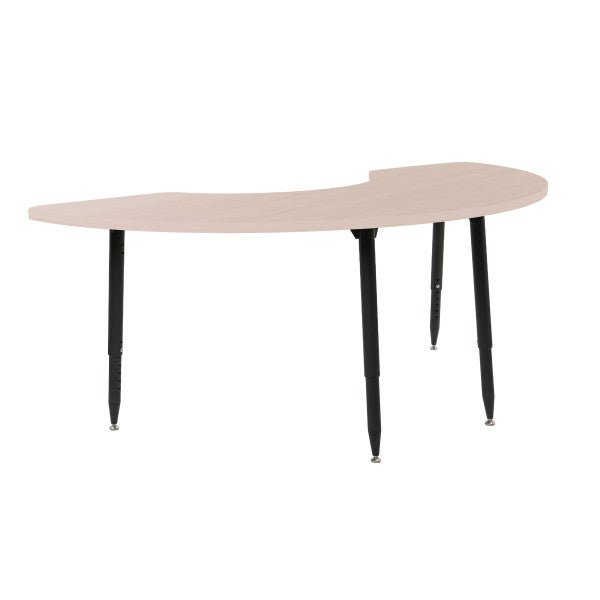 FDP Adapte 36" x 72" Half Moon Woodgrain Activity Table with Adjustable Tapered Legs 22" - 34" (FDP - 15655 - XXX) - SchoolOutlet