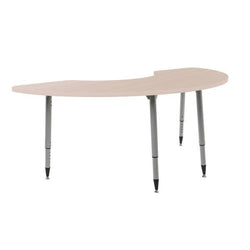 FDP Adapte 36" x 72" Half Moon Woodgrain Activity Table with Adjustable Tapered Legs 22"-34" (FDP-15655-XXX)