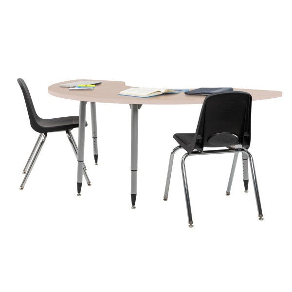 FDP Adapte 36" x 72" Half Moon Woodgrain Activity Table with Adjustable Tapered Legs 22" - 34" (FDP - 15655 - XXX) - SchoolOutlet