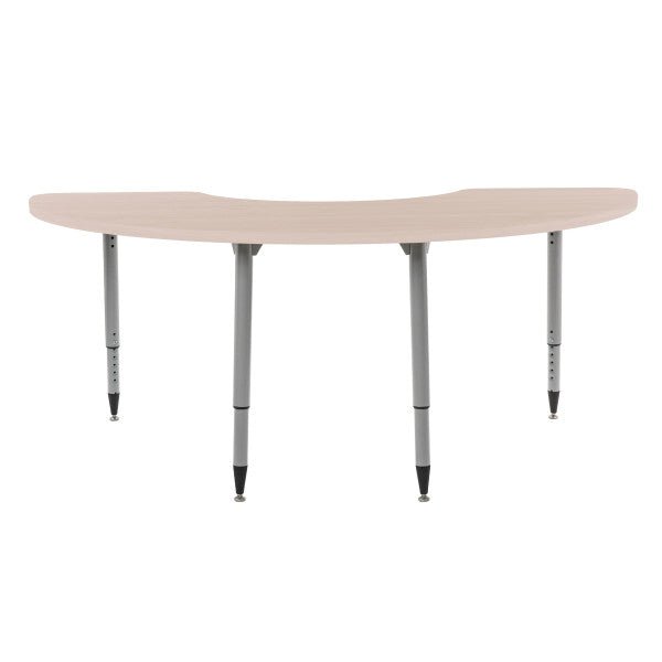 FDP Adapte 36" x 72" Half Moon Woodgrain Activity Table with Adjustable Tapered Legs 22" - 34" (FDP - 15655 - XXX) - SchoolOutlet