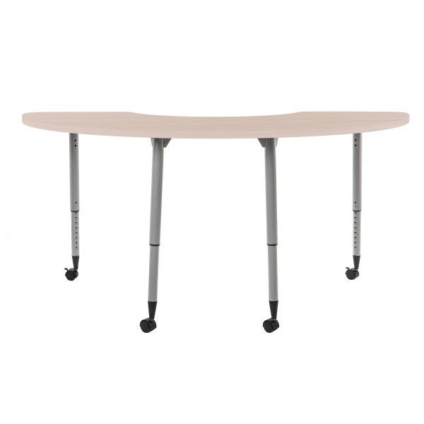 FDP Adapte 36" x 72" Half Moon Woodgrain Activity Table with Adjustable Tapered Legs 22" - 34" (FDP - 15655 - XXX) - SchoolOutlet