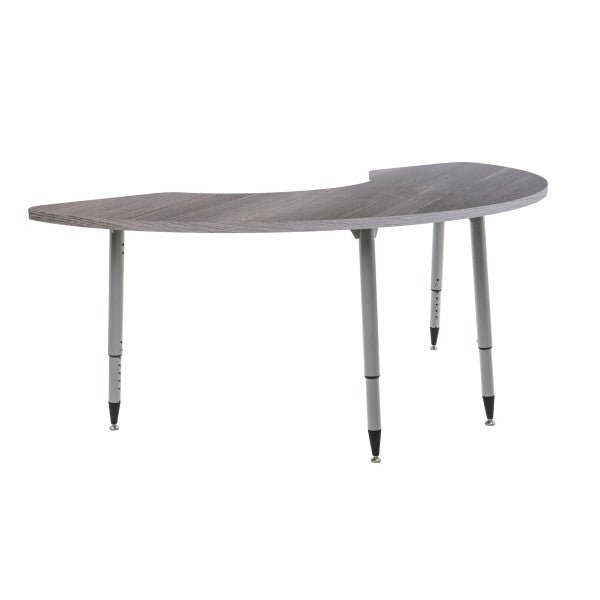 FDP Adapte 36" x 72" Half Moon Woodgrain Activity Table with Adjustable Tapered Legs 22" - 34" (FDP - 15655 - XXX) - SchoolOutlet