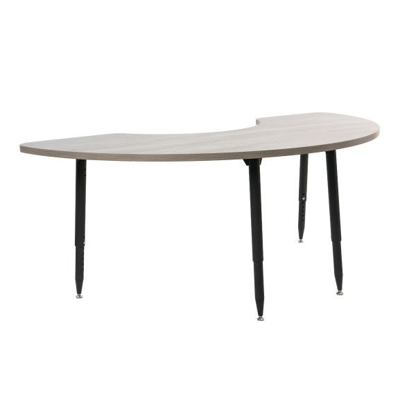 FDP Adapte 36" x 72" Half Moon Woodgrain Activity Table with Adjustable Tapered Legs 22" - 34" (FDP - 15655 - XXX) - SchoolOutlet