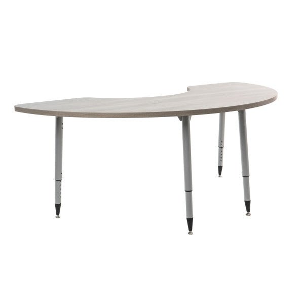 FDP Adapte 36" x 72" Half Moon Woodgrain Activity Table with Adjustable Tapered Legs 22" - 34" (FDP - 15655 - XXX) - SchoolOutlet